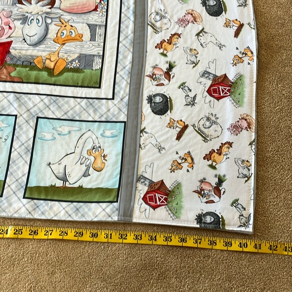 FARMYARD TAILS BLANKET, LLAMA,HORSE,COW,GOOSE,GOAT, PIG, DUCK,ROOSTER, SHEEP,DOG - Picture 8 of 12